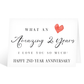 Second Anniversary What an Amazing Year Happy 2nd Wedding Anniversary Card