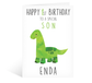 Personalised Cute Apatosaurus Dino Happy 1st First Birthday Boy Card