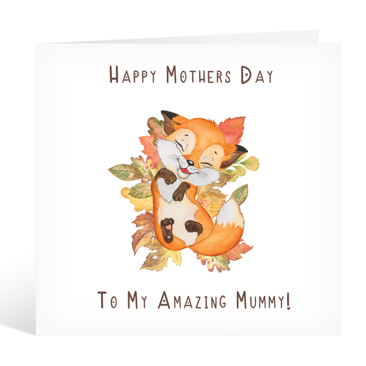 Happy Mothers Day To My Amazing Mummy Baby Fox Card