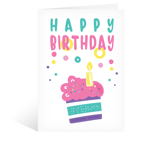 Happy Birthday Cake Card for Mum or Dad
