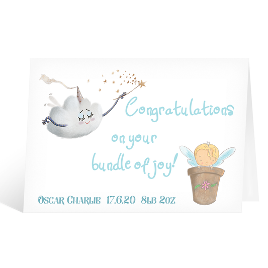 Congratulations On Your Bundle of Joy Birth of Baby Boy Card