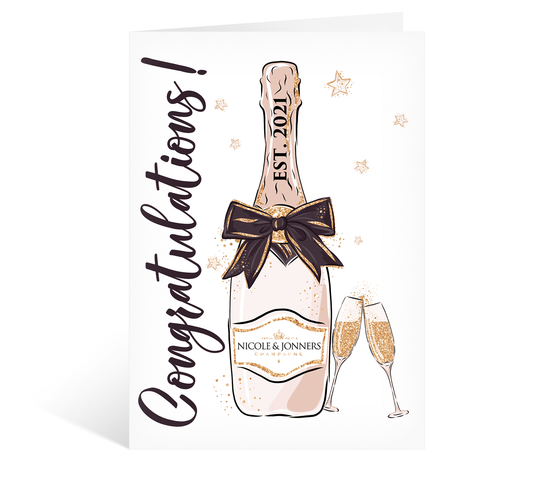 Congratulations EST... Bow Celebrations Wedding Engagement Card