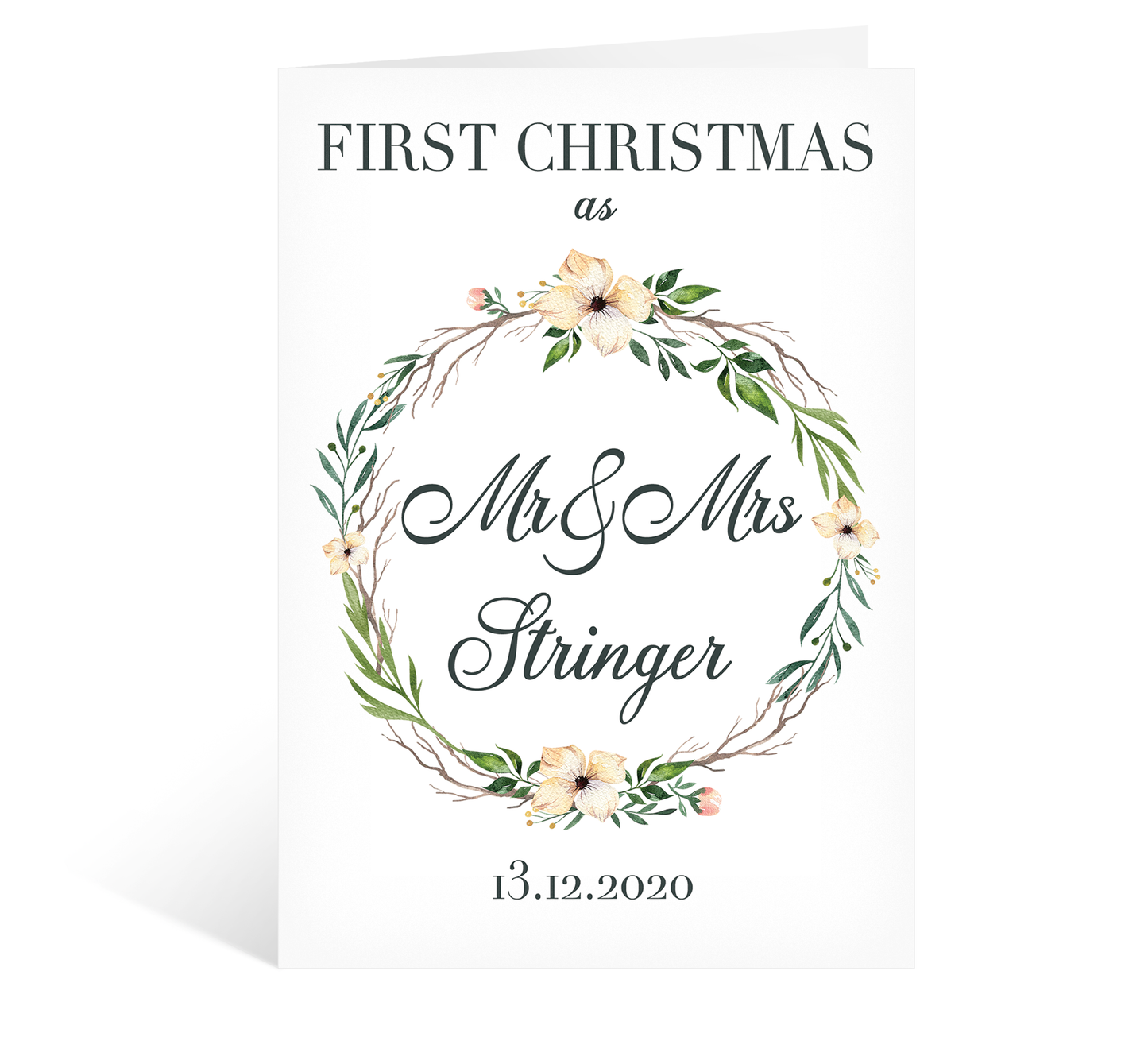 First Christmas As Mr & Mrs Wedding Card