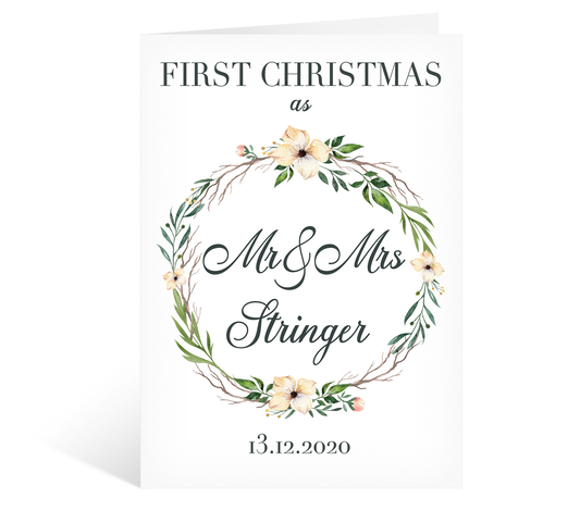 First Christmas As Mr & Mrs Wedding Card