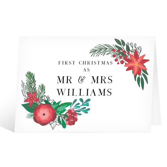 First Christmas As Mr & Mrs Wedding Card