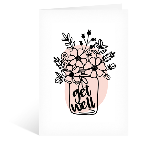 Get Well Card Bunch of Flowers Sympathy Card