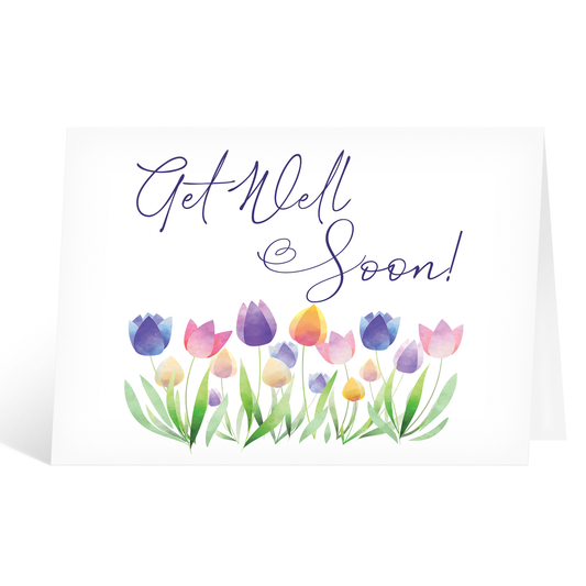 Get Well Soon Card with Tulips Sympathy Card