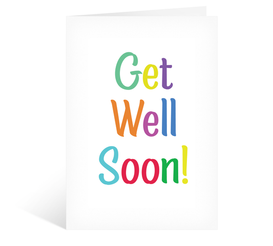 Get Well Soon Rainbow Colours Sympathy Card