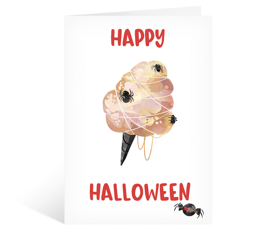 Happy Halloween Spider Ice Cream Card