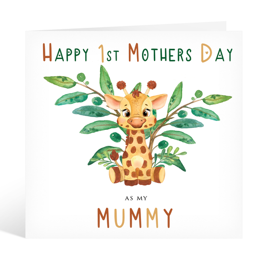 Cute Baby Giraffe Happy 1st Mothers Day as My Mummy Card