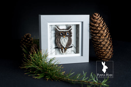 Woolly Owl Box Frame, Home Decor