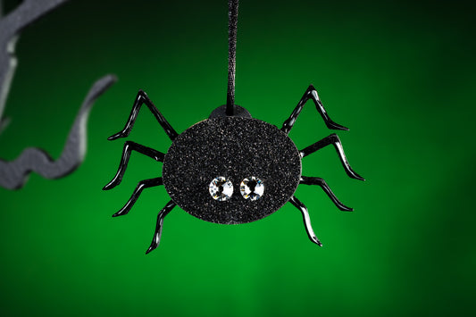Swarovski Crystal Hanging Spider Decoration Black Spider