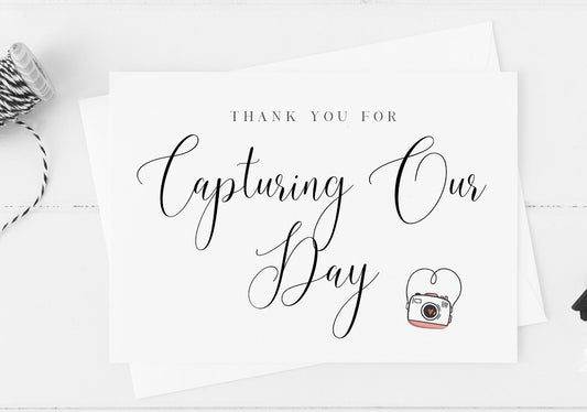 Thank You For Capturing Our Day Wedding Card