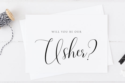 Will You Be Our Usher Wedding Card