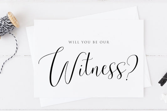 Will You Be Our Witness Wedding Day Card