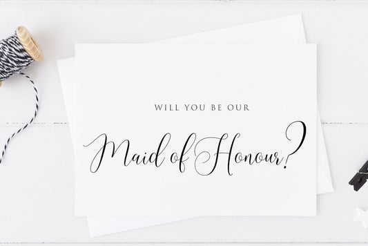 Will You Be Our Maid of Honour Wedding Card