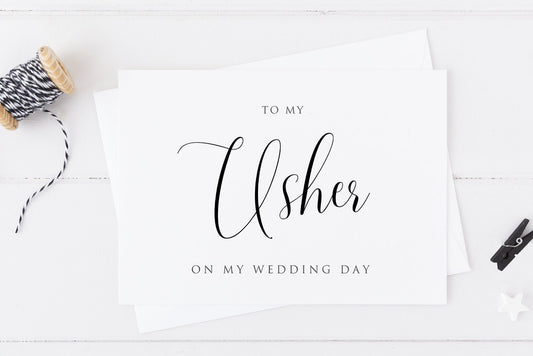 To My Usher On My Wedding Day Card