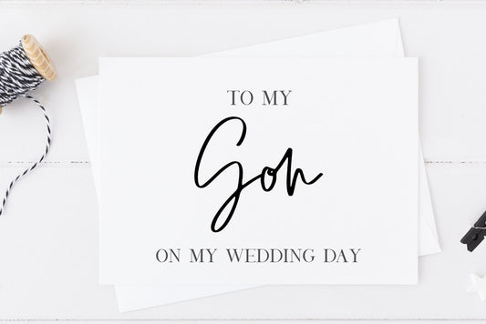 To My Son on My Wedding Day Card