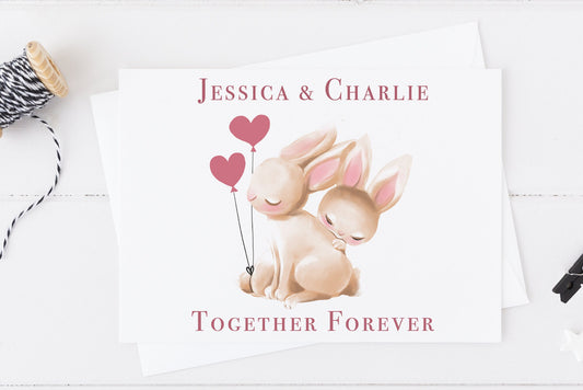 Personalised Together Forever Valentines Wedding Card