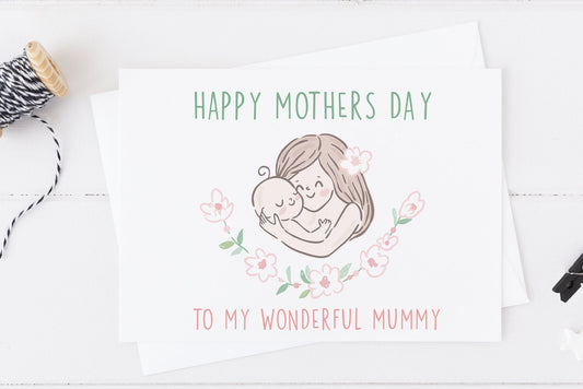 Happy Mothers To My Wonderful Mummy Baby Mum Card
