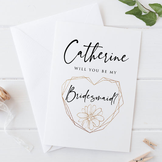 Will You Be My Bridesmaid Wedding Card