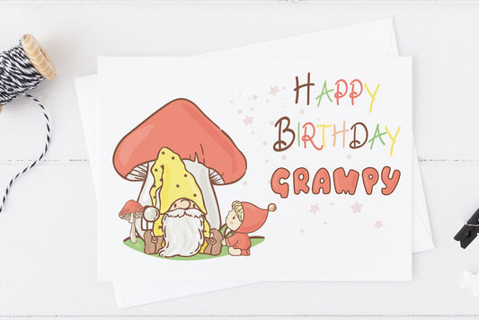 Personalised Cute Gnome Happy Birthday Dad Card