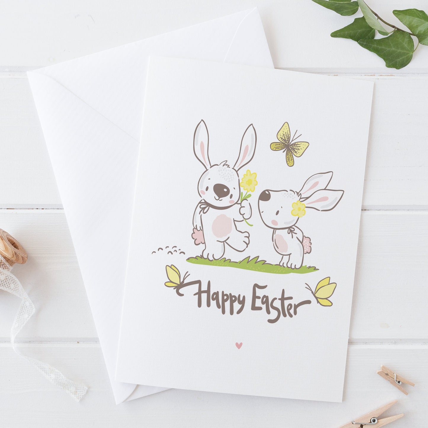 Happy Easter Card Cute Bunny Card