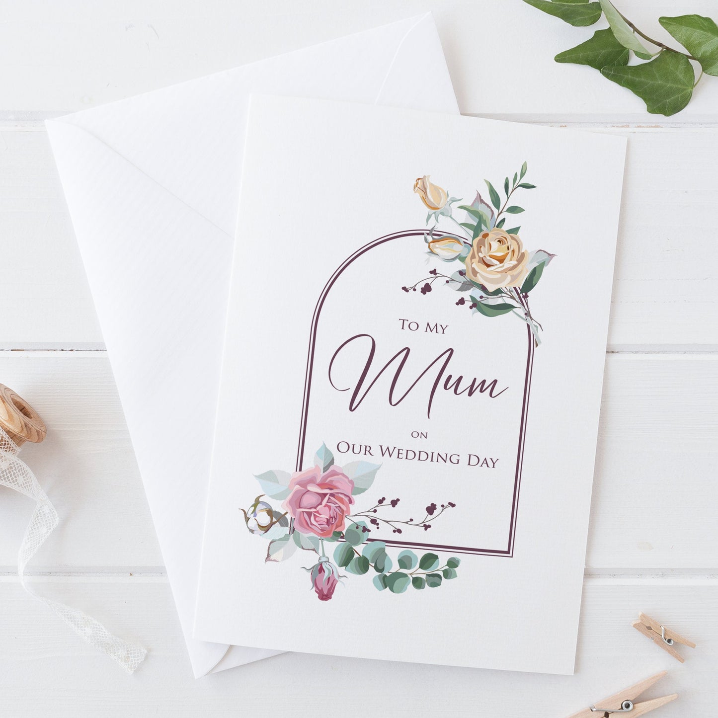 To My Mum On Our Wedding Day Card