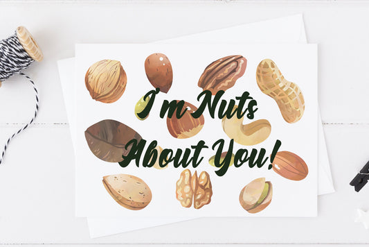 I'm Nuts About You! Funny Card Wedding Valentines Day Card