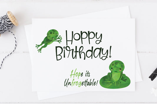 Have An Un-frog-ettable Day Birthday Card for Mum or Dad