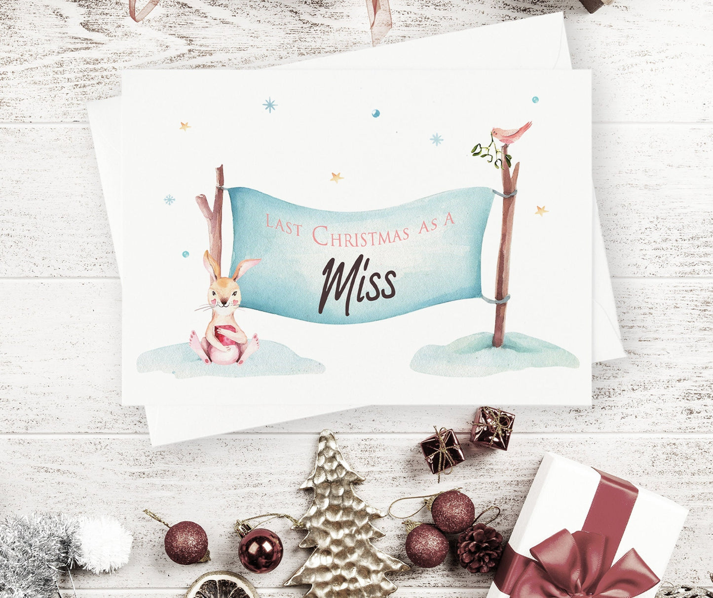 Last Christmas As A Miss Card Wedding Card