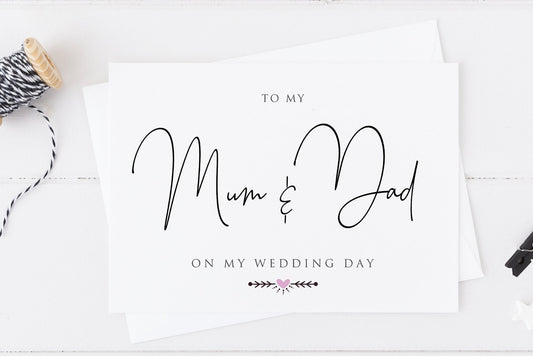 To My Mum and Dad on My Wedding Day Card