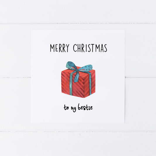 Personalised Merry Christmas to My Bestie Card