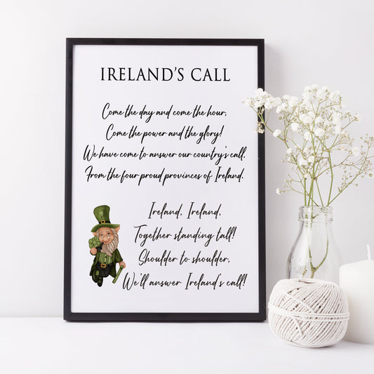 Irish Leprechaun National Anthem Verse and Chorus Print
