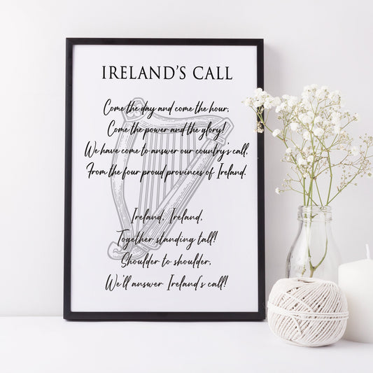 Irish National Anthem Verse and Chorus Print