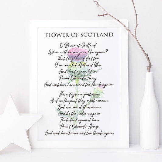 Scottish Thistle National Anthem Verse & Chorus Print