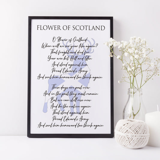 Scottish Flag National Anthem Verse Lyrics Print