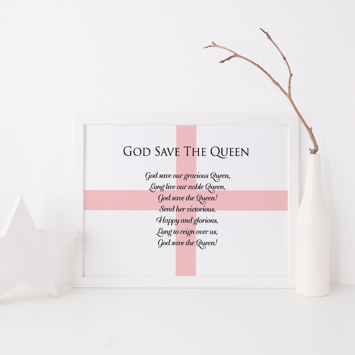 English National Flag Anthem God Save The Queen Print