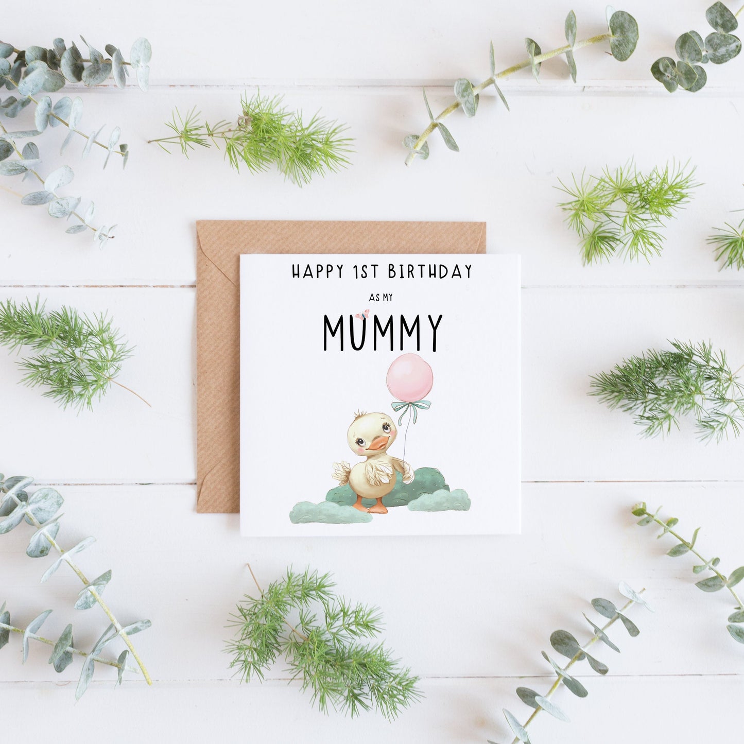 Cute Duck Happy 1st Birthday as My Mummy Card