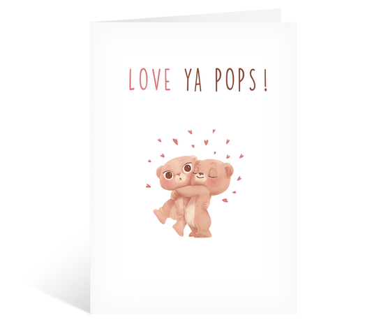 Love Ya Pops Cute Cuddling Bears Daddy Dad Baby Card