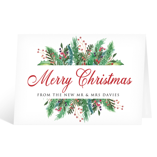 First Christmas As Mr & Mrs Wedding Card