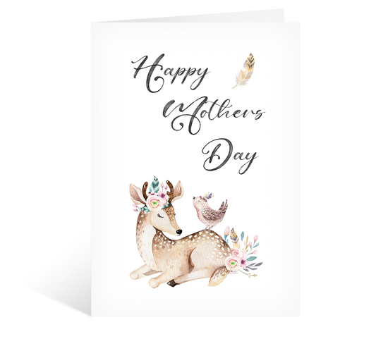 Dear and Bird Happy Mothers Day Card