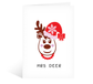 Mrs Deer Reindeer Santa Hat Funny Christmas Card