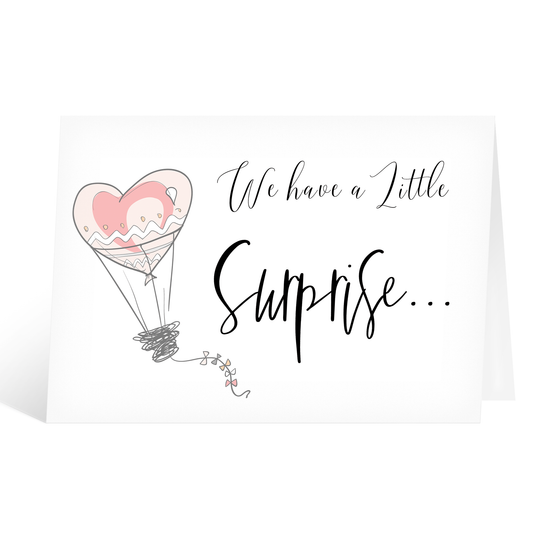 Pregnancy Announcement Baby Card for Boy or Girl Little Surprise Card