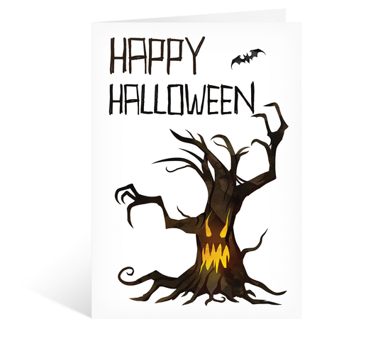 Happy Halloween Haunted Tree Card