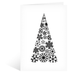 Snowflake Christmas Tree Card Black and White