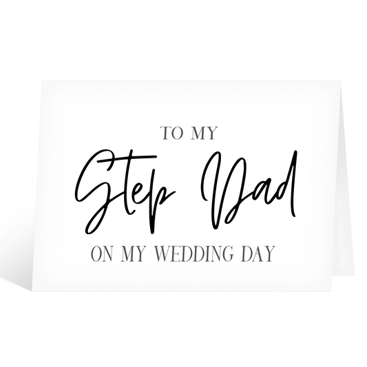 To My Step Dad On My Wedding Day Card Bold Lettering