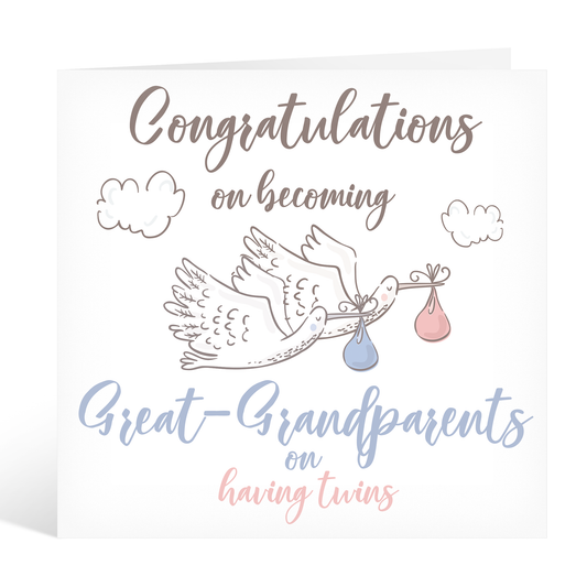 Congratulations on becoming great grandparents on having twins Card
