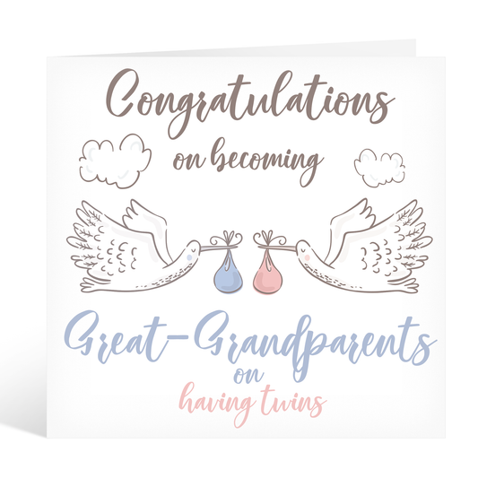Congratulations on becoming great grandparents on having twins Greeting Card