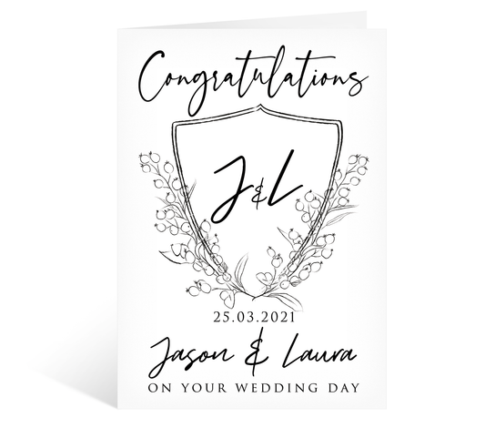 Personalised Congratulations on your Wedding Card Initials